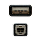 USB 2.0 A to USB B Cable NANOCABLE 10.01.0102-BK Black 1 m