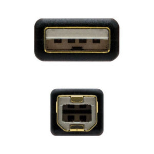 USB 2.0 A zu USB-B-Kabel NANOCABLE 10.01.120 Schwarz