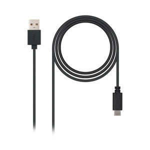 USB A zu USB-C-Kabel NANOCABLE 10.01.210 Schwarz