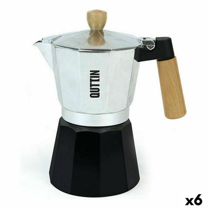 Italian Coffee Pot Quttin 9 Cups Wood Aluminium (6 Units)