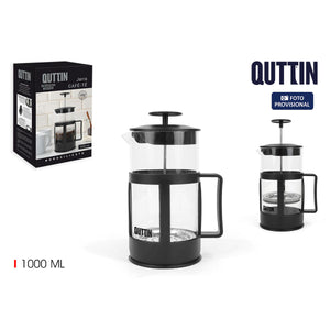 Cafetière à Piston Quttin Verre Borosilicaté 1 L 13,5 X 10,5 X 21 cm