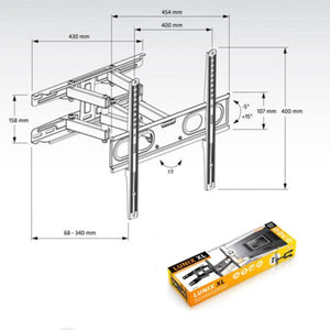 Support TV avec Bras Axil AC0593E 26"-65" 30 Kg 26" 30 Kg