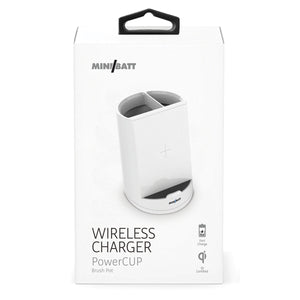 Chargeur sans fil avec support pour mobiles MiniBatt Power Cup Porte-Mines Blanc