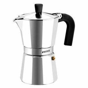 Italienische Kaffeemaschine Monix Aluminium Silberfarben Metall 9 Tassen