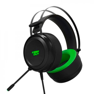 Gaming Headset with Microphone KEEP OUT HX10 Black Green Black/Green