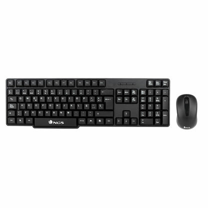 Tastatur mit Maus NGS NGS-KEYBOARD-0358 Schwarz Wireless