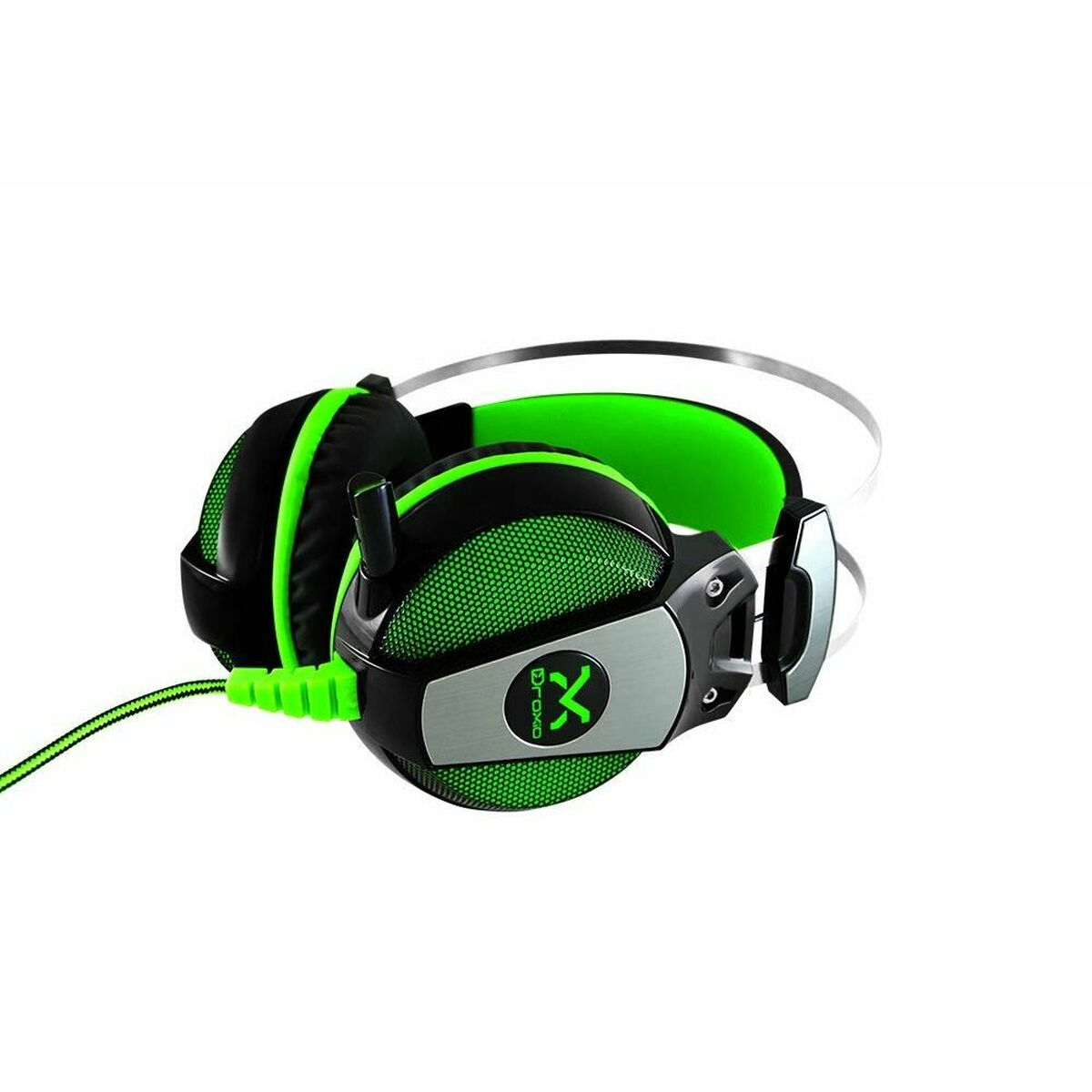 Casques avec Micro Gaming Droxio HADLOK USB Noir Noir/Vert