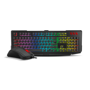 Tastatur und Gaming Maus OZONE Qwerty Spanisch Schwarz Bunt