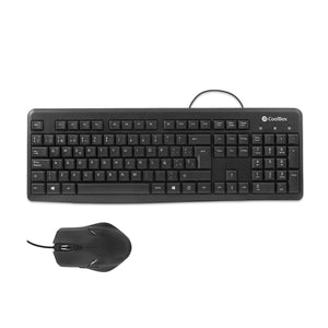 Tastatur mit Maus CoolBox COO-KTR-01U Qwerty Spanisch Schwarz