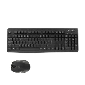 Tastatur mit Maus CoolBox COO-KTR-02W Schwarz Spanisch Qwerty Spanisch