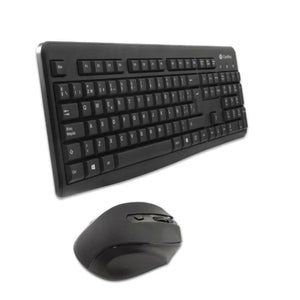 clavier et souris CoolBox COO-KTR-02W Espagnol Qwerty Noir Sans fil