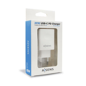 Ladegerät Aisens Cargador USB-C PD 3.0 1 Puerto 1x USB-C 20 W, Blanco USB-C Weiß