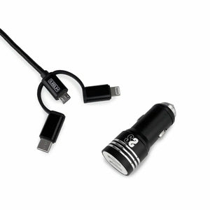 Universal-USB-Autoladegerät + USB-Kabel C Subblim SUB-CHG-4CC002 Schwarz 12 W