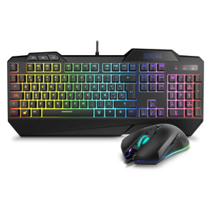 Keyboard with Gaming Mouse Krom Krusher RGB