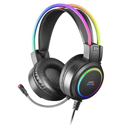 Headphones with Microphone Mars Gaming MHRGB Black