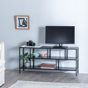 TV furniture 120 x 32 x 55 cm Black Steel