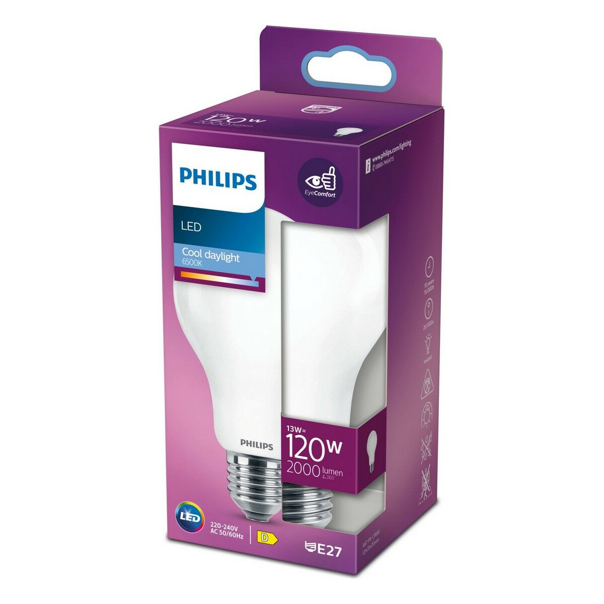 LED-Lampe Philips D 120 W 13 W E27 2000 Lm 7 x 12 cm (6500 K)