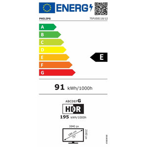 TV intelligente Philips 75PUS8118 Wi-Fi LED 4K Ultra HD 75"