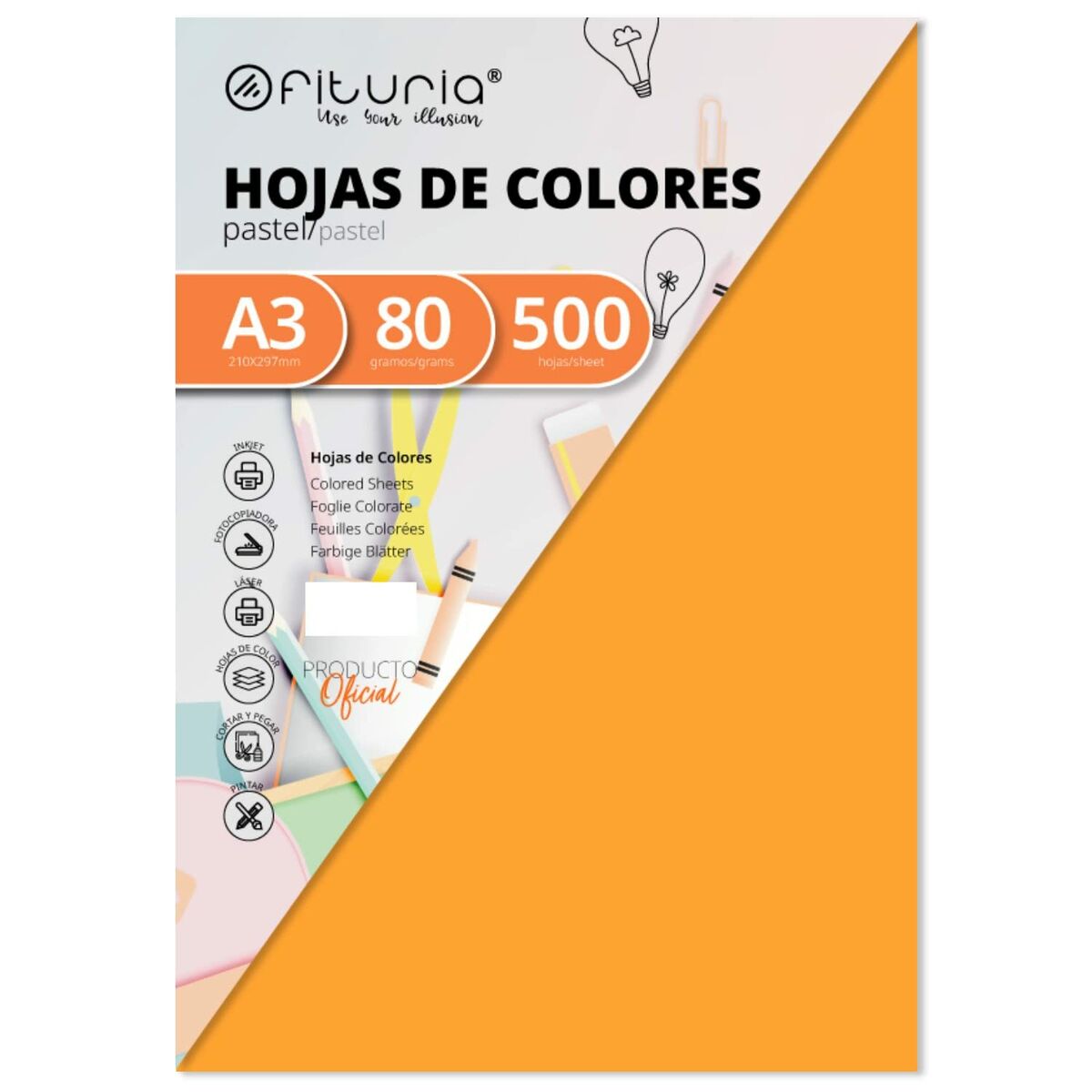 Druckerpapier Fabrisa Orange A3 500 Bettlaken