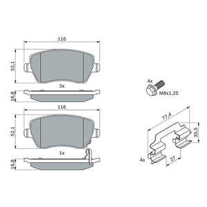 Plaquettes de frein BOSCH BP1071 (Reconditionné B)