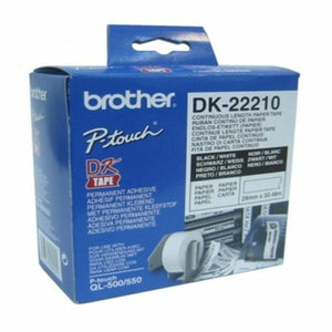 Continuous Paper for Printers Brother DK22210 29 x 30,48 mm Black/White White 500 Sheets
