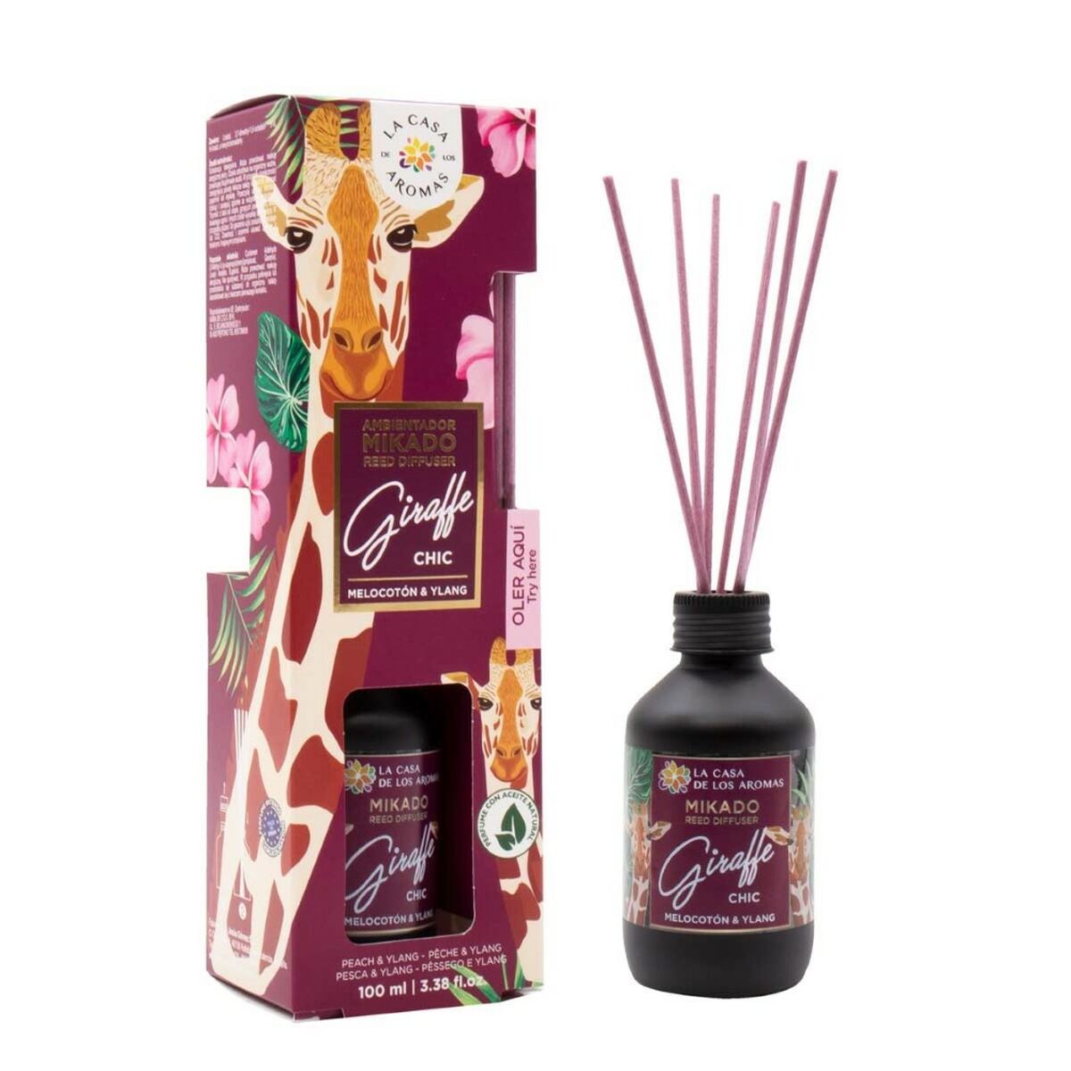 Bâtonnets Parfumés La Casa de los Aromas Giraffe Chic Pêche Ylang Ylang (100 ml)