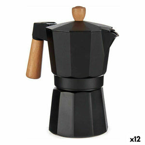 Cafetière Italienne Bois Aluminium 300 ml (12 Unités)