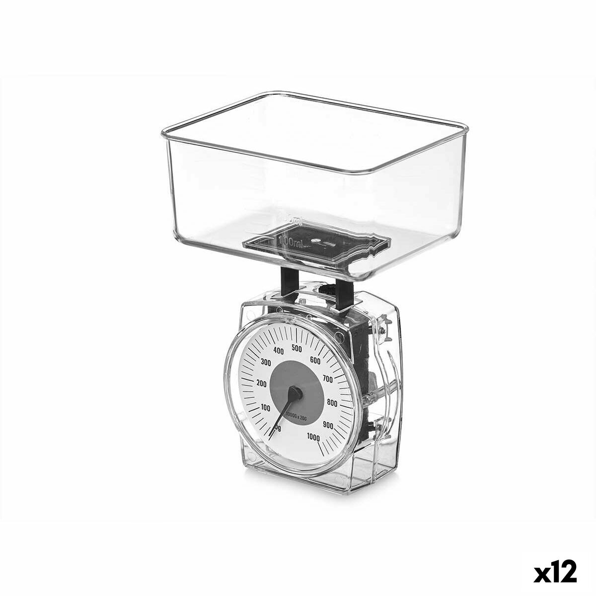 balance de cuisine 1 kg Transparent 400 ml 11,5 x 6 x 8,7 cm (12 Unités)