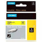 Ruban Laminé pour Etiqueteuses Rhino Dymo ID1-12 Jaune Noir 12 x 1,5 mm (5 Unités)