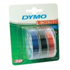 Laminiertes Klebeband zur Kennzeichnung von Maschinen Dymo 9 mm x 3 m Rot Schwarz Blau (5 Stück)